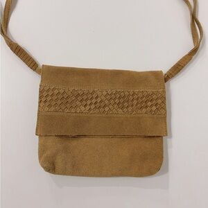 NEW Brown suede crossbody bag with braided detailing, new with tags